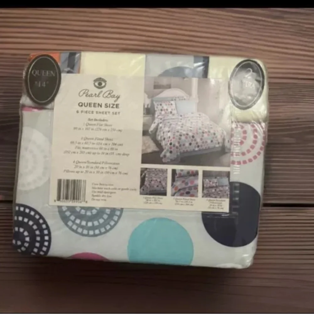 Pearl Bay 1800 Luxury Microfiber 6 Piece Bed Sheet Set Queen Sz 1 Fitted Flat